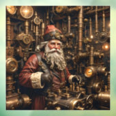 Steampunk Santa Window Cling Raamsticker (Vel 3)