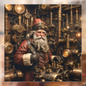 Steampunk Santa Window Cling Raamsticker (Vel 2)