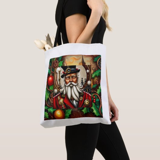 Steampunk Santa Yuletide Enchanter Tote Bag (Dichtbij)