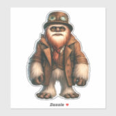 Steampunk Sasquatch Transparante Sticker (Vel)