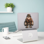 Steampunk Sasquatch Transparante Sticker (Laptop op bureau)