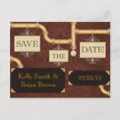 Steampunk Save-The-Date Briefkaart (Voorkant)