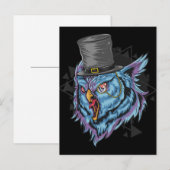 Steampunk Scary Owl Briefkaart (Voorkant / Achterkant)