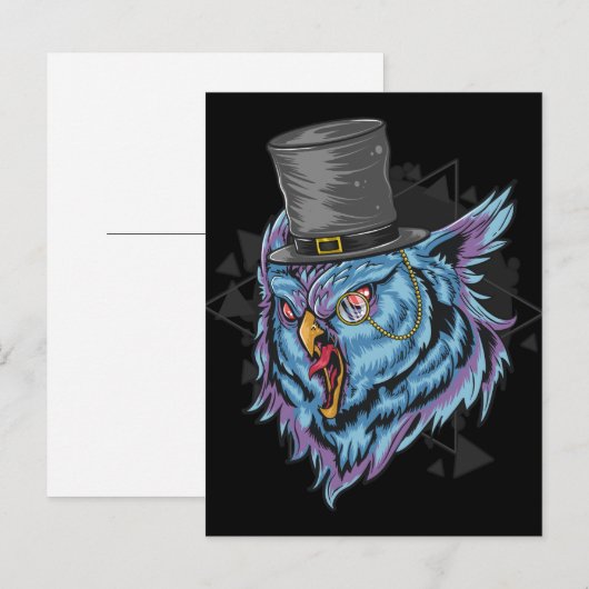 Steampunk Scary Owl Briefkaart (Voorkant / Achterkant)
