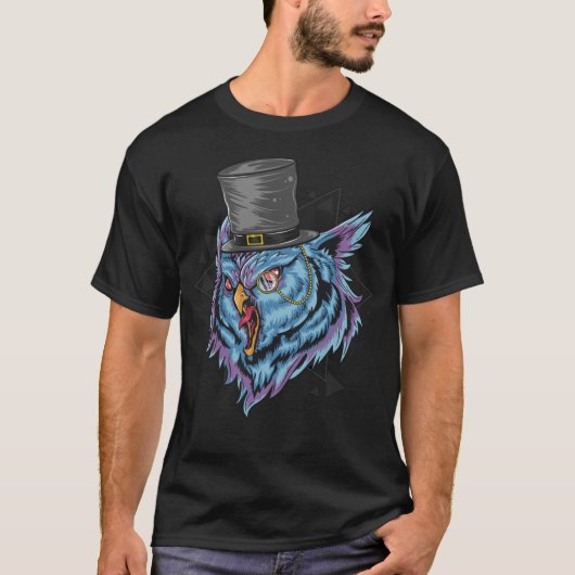 Steampunk Scary Owl T-shirt (Voorkant)