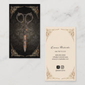 Steampunk Schaar Damask Hair Stylist Klantenkaartje (Voorkant / Achterkant)