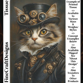 Steampunk Schattig Chic Kat Kitten BR6 Decoupage Tissuepapier