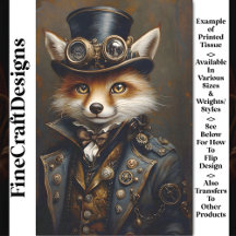 Steampunk Schattig Elegante Vos BR7 Decoupage