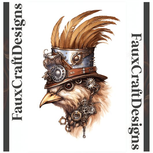 Steampunk Schattig Gek Kip Decoupage Links 113 Tissuepapier