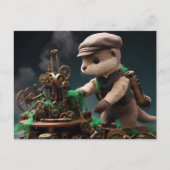 Steampunk Schattig Otter werkt op machines Briefkaart (Voorkant)