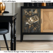 Steampunk Schattige Chic Cat Kitten BR5 Decoupage Tissuepapier