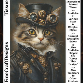 Steampunk Schattige Chic Cat Kitten BR6R Decoupage Tissuepapier