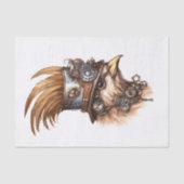 Steampunk Schattige Crazy Chicken Decoupage Rechts Tissuepapier (Voorkant)