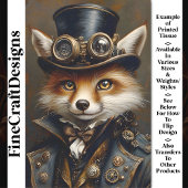Steampunk Schattige Elegant Fox BR8 Decoupage Tissuepapier
