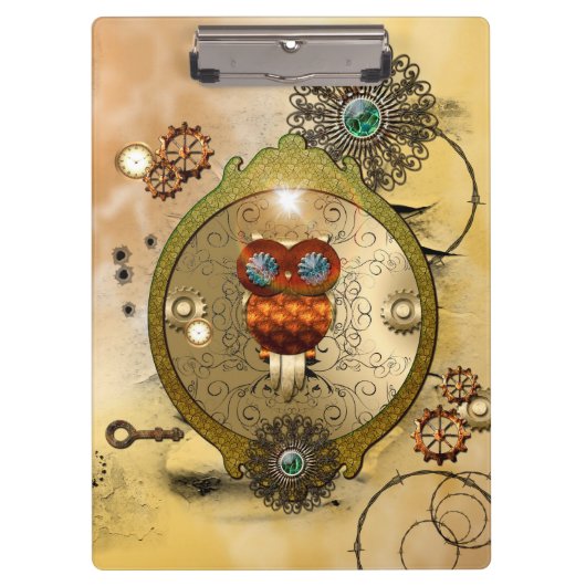 Steampunk, schattige uil klembord (Voorkant)