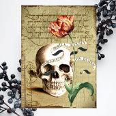 Steampunk  schedel Bloemen Schrijven Briefkaart