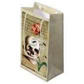 Steampunk schedel bloemenschrijven Halloween gesch Klein Cadeauzakje (Voorkant Gekanteld)