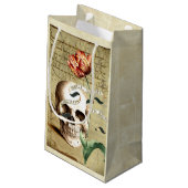 Steampunk schedel bloemenschrijven Halloween gesch Klein Cadeauzakje (Achterkant Gekanteld)