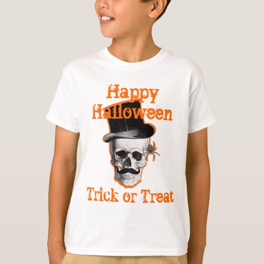 Steampunk schedel Halloween trick or treat T-shirt (Voorkant)