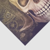 Steampunk schedel met paarden en tandwielen tissuepapier (Detail)