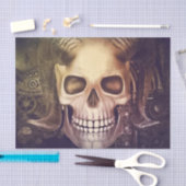 Steampunk schedel met paarden en tandwielen tissuepapier (Craft)