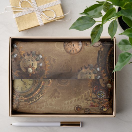 Steampunk schedel tissuepapier (Geschenk)
