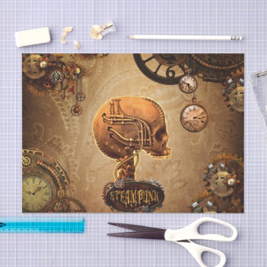 Steampunk schedel tissuepapier (Craft)