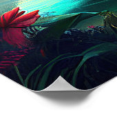 Steampunk schip in een oerwoud magisch realisme - poster (Hoek)