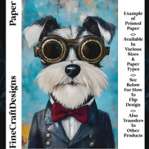 Steampunk Schnauzer Dog Bow Stropdas Z9 Scrapbook 