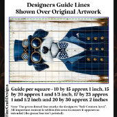 Steampunk Schnauzer Dog, Navy Blue DE7 Decoupage Tissuepapier