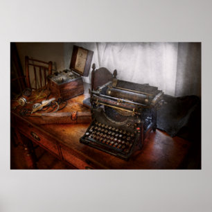 Steampunk - schrijfmachine - de geheime boodschapp poster