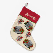 Steampunk-schrijfmachine en tandwielen met Kerstmi Kleine Kerstsok (Voorkant (Hangend))