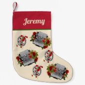 Steampunk-schrijfmachine en tandwielen met Kerstmi Kleine Kerstsok (Voorkant)