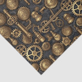 Steampunk schroeven en tandwielpatroon tissuepapier (Detail)