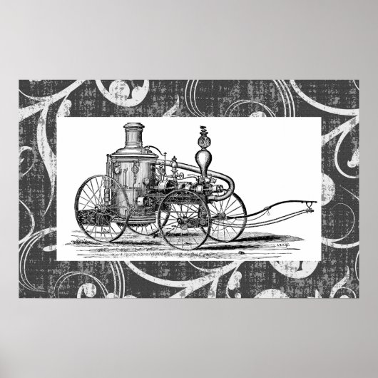 Steampunk-schuurmotor Poster (Voorkant)
