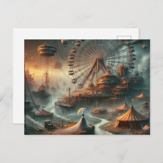 Steampunk Sci Fi Carnaval Briefkaart (Voorkant / Achterkant)