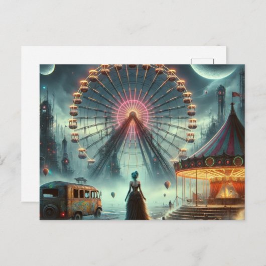 Steampunk Sci Fi Carnaval Briefkaart (Voorkant / Achterkant)