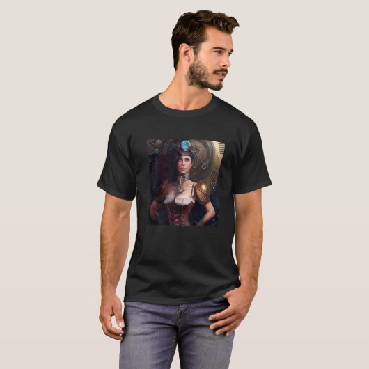 Steampunk Sci Fi character  1 T-shirt (Voorkant volledig)