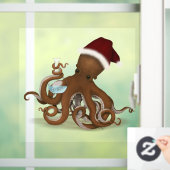 Steampunk Science Octopus met Kerstmis met Kerstmi Raamsticker (Huis)