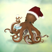 Steampunk Science Octopus met Kerstmis met Kerstmi Raamsticker (Vel 3)