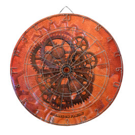 Steampunk Scifi Gears Oranje 19e eeuw Dartbord