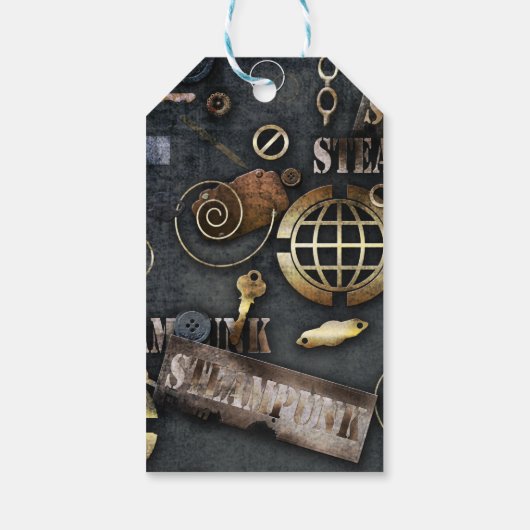 Steampunk, scrapbooking cadeaulabel (Achterkant)