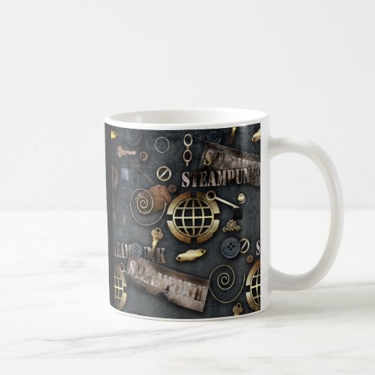 Steampunk, scrapbooking koffiemok (Rechts)