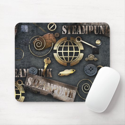Steampunk, scrapbooking muismat (Met muis)