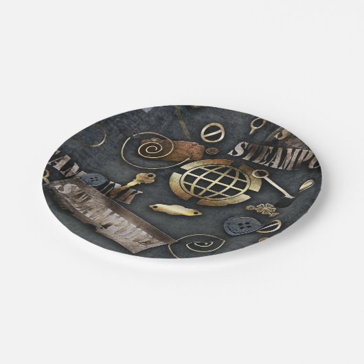 Steampunk, scrapbooking papieren bordje (Gekanteld)