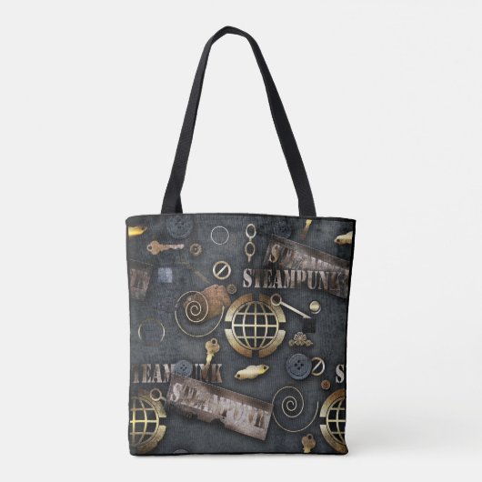 Steampunk, scrapbooking tote bag (Achterkant)