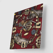 Steampunk, scrapbooking vierkante klok (Hoek)