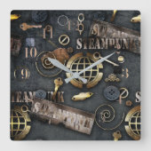 Steampunk, scrapbooking vierkante klok (Voorkant)