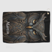 Steampunk Screech Owl Golfhanddoek (Horizontaal)