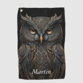 Steampunk Screech Owl Golfhanddoek (Voorkant)